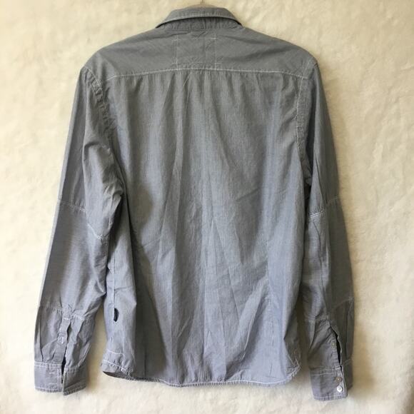 DKNY Jeans Blue Striped Button-Up Shirt - Picture 7 of 14